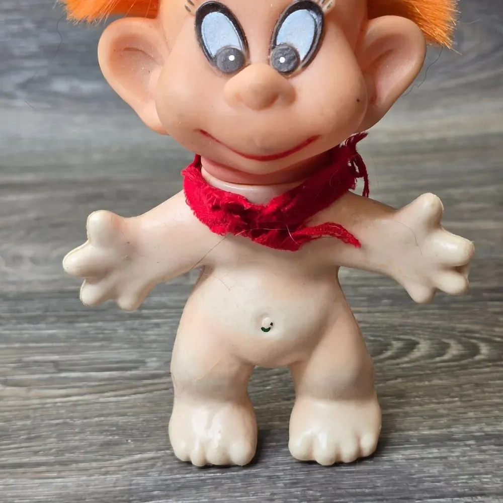Vintage‎ Troll Doll 1968 LEFLEX Made in France Lot of 2 Norwegian Troll Fantasy